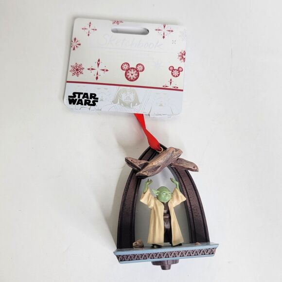 Yoda Attack Of The Clones Force Jedi Disney Sketchbook Christmas Tree Ornament - Picture 5 of 8